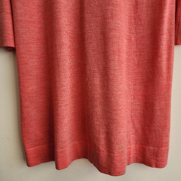 J Jill Women's Tunic Top 100% Merino Wool Size M Orange 3/4 Sleeves - Picture 7 of 14